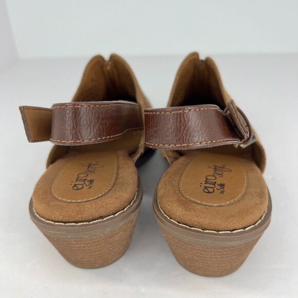 Soft Eurosoft WomensTulip Sling Brown Vegan Block Heel Slingback Size 7 M Mules - Picture 5 of 10